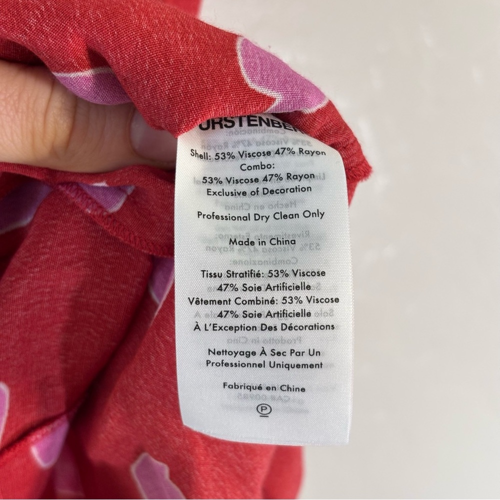 Diane Von Furstenberg Size 2 Candra Wrap Romper Short Sleeve Red Pink Polka Dot - Picture 5 of 10